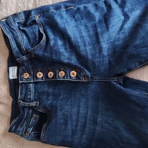 High waisted button up jeans